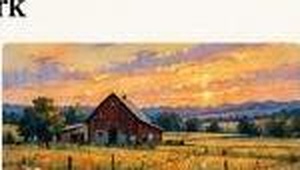 Rural Barn Landscape at Sunset
